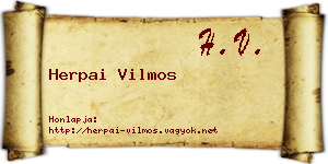 Herpai Vilmos névjegykártya